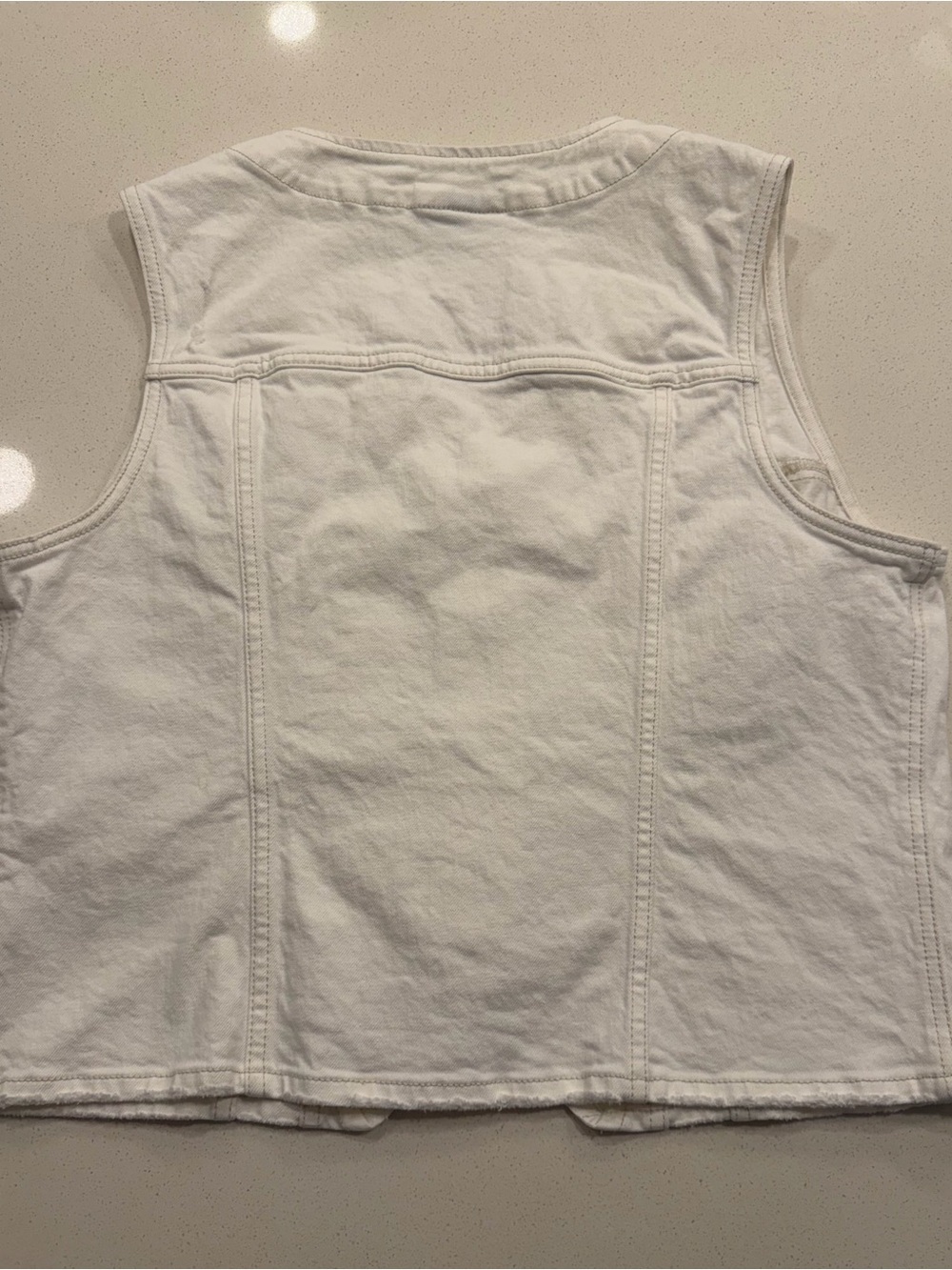 Universal Thread White Denim Vest Women's Large - Picture 5 of 7
